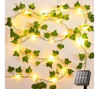 yowin Guirlande lumineuse solaire de 10 m avec 100 LED, 8 modes, guirlande de lierre artificiel avec lumières, étanche IP65, guirlande lumineuse pour Noël, balcon, jardin, mur, décoration esthétique