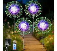 yowin Lampe Solaire Exterieur Jardin 4 x 120 LED Feu d'artifice Solaire