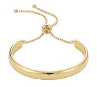 Yowivon Bracelets en Or avec Curseur Réglable, Barre Incurvée Plaqué Or 14K