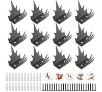 Yowmina Lot de 12 Pic Anti Pigeon, Pique Anti Pigeon pour Dissuader Les Oiseaux, Pics Anti Pigeons pour pour balcons, Jardins sur toits ou barrières d'intimité, Noir