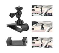 YOWOLF Support de pare-soleil de voiture pour Insta360 X5/X4/X3 - Support intérieur avec clip pour téléphone portable DJI Osmo Pocket 3/Action 5/4/3/Xtra Muse, GoPro POV - Support pour Vlog et vidéo