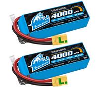 Yowoo 6S Lipo Batterie 22.2v 4000mah 150C Batterie Graphène avec Connecteur Coupe - Feu XT90S pour RC Quadcopter hélicoptère RC Voiture Camion réservoir Drone Racing Amateurs (2 Paquets)