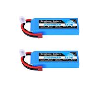 Yowoo Lot de 2 batteries Lipo 2S 7,4 V 2200 mAh 130 C avec prise Deans T haute performance Graphène Lipo pour Traxxas 1 16 E Revo VXL Slash Summit Losi Mini 8ight et autres voitures télécommandées