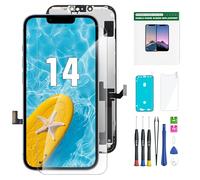 YOXINTA pour écran iPhone 14 LCD Complet Replacement, Tactile 3D Numériseur Assemblage Complet Cadre étanche Autocollant+Protège-écran