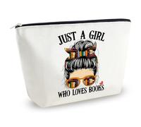 Yoxiumi Cadeau pour les amateurs de livres pour femme, amoureuse de lecture, trousse de maquillage, cadeau pour lectrice, sœur, meilleure amie, fille, cadeau d'anniversaire, accessoires de livre, sacs