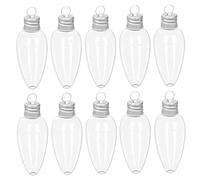 Yoyakie 10pcs Ornements en Plastique Transparent - 1, 4 x 3, 4 Pouces Bulbes à Remplissage - décor de fête d'artisanat Bricolage Ornements de Noël Transparents