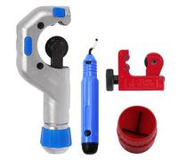 YOYEAH Kit coupe-tubes de 5 à 50 mm avec ébavureur manuel - Pour acier inoxydable, tube en cuivre, plastique (PVC et PE) - Mini coupe-tubes, ébavureur et outil d'ébavurage