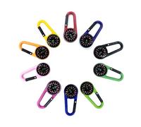 YOYEAH Lot de 20 porte-clés boussole - Mini mousqueton coloré avec design de boussole robuste et précis pour les aventures en plein air et comme petit cadeau d'anniversaire d'escalade pour enfants