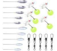 YOYEAH Siffolino pour la pêche à la Truite, 21 pièces avec spirolino Flottant et coulant (6-20g), Triple Pivot, Perles en Caoutchouc, Accessoires de pêche pour Le Fond et Les eaux Peu Profondes