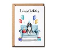 YoYi93Art Carte d'anniversaire Cocker Spaniel - Joyeux anniversaire - Cadeau pour amoureux des chiens - Maman de chien - Adorable cocker épagneul - Carte pour la famille et les amis