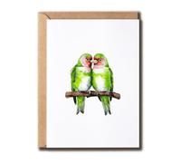 YoYi93Art Carte de couple d'oiseaux - Carte d'anniversaire d'oiseau - Happy Anniversary - Saint Valentin - Cadeau pour lui pour elle - Romantique - Mignon
