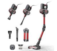 YOYIKKO Aspirateur avec Fil 60KPA, Scope électrique puissante avec Tube Flexible Pliable, Aspirateur avec LED, Très adapté pour Tapis/Pavements/Cheveux (Rouge-19)