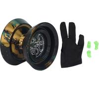 Yoyo Ball alliage professionnel non réactif jouet avec des états de rechange pour les garçons noir or