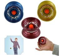 Yoyo en métal pour enfants débutants, roulement à retour automatique, yo-yo réactif pour jouer des tours de cordes professionnels, corde stable et robuste, cadeaux de fête pour adultes (3 Yoyos, 1 x