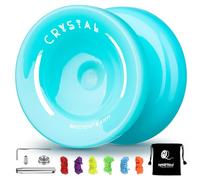 YOYO K2 Plus Crystal Enfants Yoyo réactif, Double Usage Yo-yo débutant, avec Roulement KK de Remplacement pour Joueurs intermédiaires, avec 5 Cordes, dissolvant de roulement, Sac (Bleu Ciel)