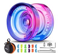 Yoyo Responsive pour Enfants Yoyo K2 Cristal Rose Violet Double Purpose Yoyo pour débutants, Trick Yoyo Professional Yoyo Ball avec kit de roulement Yoyo