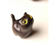 YOYOBO Sculpture en Bois de Santal Vert, Chaton étrange, Animal créatif en Bois, Chat Mignon, Jeu à la Main, poignée, Un Petit Cadeau d'anniversaire