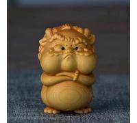 YOYOBO Sculpture sur Bois Mascotte Petite Statue Bois Massif Art Sculpture à la Main Mignon Maison Chambre Bureau Dieu bête Ornements Petit Cadeau