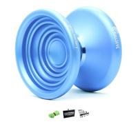 YoyoFactory Bullseye Yo-Yo - Bleu (DNA Trucs, Yoyo en métal, Ficelle, Roulement à Billes et Instructions Incluses)