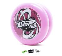 YoyoFactory Loop 360 Yo-Yo - Yoyo de Trick Looping à Roulement - Rose | Jeu 2A : loops serrés et réguliers, réponse silicone, acier. Facile à apprendre et à entretenir.