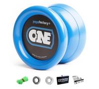 YoyoFactory One Yo-Yo - Yoyo de Trick Débutant à Pro, 2 Roulements - Bleu | Change le roulement de responsive à unresponsive. Combos fingerspin, longues rotations. Tout âge.