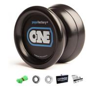 YoyoFactory One Yo-Yo - Yoyo de Trick Débutant à Pro, 2 Roulements - Noir | Change le roulement de responsive à unresponsive. Combos fingerspin, longues rotations. Tout âge.