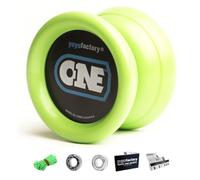 YoyoFactory One Yo-Yo - Yoyo de Trick Débutant à Pro, 2 Roulements - Vert | Change le roulement de responsive à unresponsive. Combos fingerspin, longues rotations. Tout âge.