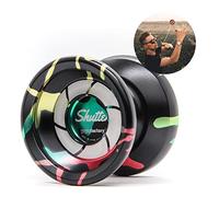 YoyoFactory Shutter Yo-Yo - Noir Splash (Yoyo du Champion du Monde, Roulement à Billes, Ficelle Et Instructions Incluses)