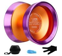 YOYOSTUDIO Yoyo Yoyos professionnel non réactif avec deux anneaux en alliage d'aluminium, Yo yos Pro Tricks pour adultes, Yoyo en métal pour enfants de 8 à 12 ans débutants avec cordes, gants et étui
