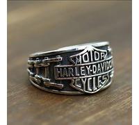 YOYOYAYA Ring S925 Argent Sterling Bijoux Masculins Vent Locomotive Harley Ajustable Retro Classic Partie Femme Couple Exquisite Fashion Simplicité Anniversaire Commémoration Don
