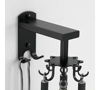 yozhch Support mural auto-adhésif pour ustensiles de cuisine pour suspendre casseroles et poêles, spatule, cuillère, support de cintre avec 8 crochets amovibles et 2 crochets robustes