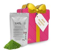 Yozi Kagoshima Matcha en poudre de qualité cérémoniale de qualité supérieure avec étui cadeau en métal avec texte souhaité gravure au laser | Thé matcha sans pesticides de la plus haute pureté du