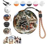 YOZO boule de noel video,lampe sphérique à mémoire de forme,lampe boule de mémoire vidéo,vidéos et photos téléchargeables, souvenir de moments de famille, rechargeable par USB, cristal 3D pour-Black