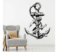 YOZYOOOZ Autocollant mural ancre marine phrase inspirante suivez vos rêves autocollant mural ancre vinyle décoration de chambre à coucher autocollant mural