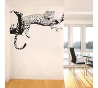 YOZYOOOZ Autocollant mural guépard, animal africain, décoration créative pour la maison, panthère noire, chambre à coucher, salon, art mural