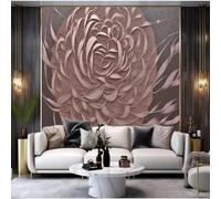 YOZYOOOZ Papier peint 3D floral créatif marron d'art moderne grandes peintures murales personnalisées adaptées au papier peint d'art moderne du salon de la chambre à coucher