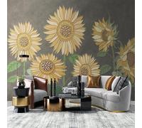 YOZYOOOZ Papier peint 3D motif tournesol et fleurs, grande fresque murale personnalisée, idéal pour une chambre à coucher, un salon ou un art moderne