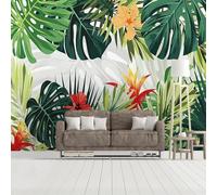 YOZYOOOZ Papier peint 3D peint à la main avec des feuilles de plantes tropicales, grande fresque murale personnalisée pour chambre à coucher, salon, art moderne