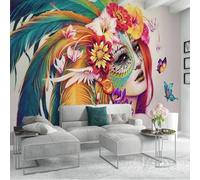 YOZYOOOZ Papier peint 3D peint à la main avec des papillons colorés, idéal pour la chambre à coucher, le salon, la salle à manger, la chambre d'enfant, la salle de bain ou comme décoration de fond
