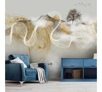 YOZYOOOZ Papier peint autocollant 3D motif paysage abstrait, arbre, animal, cerf, oiseau volant, à déchirer et à coller, idéal pour la décoration d'une chambre ou d'un bureau