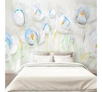 YOZYOOOZ Papier peint autocollant 3D motif tulipe florale à texture profonde, idéal pour décorer une chambre, un salon ou un arrière-plan TV