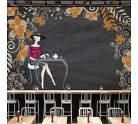 YOZYOOOZ Papier peint classique sur le thème du café, restaurant, peinture, salon, chambre à coucher, bureau, café, studio, arrière-plan, art mural