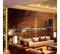 YOZYOOOZ Papier peint mural 3D autocollant en PVC imperméable, motif tour de ville européenne, paysage nocturne, adapté à la décoration de la chambre à coucher et du salon