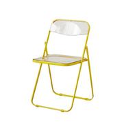 YPAPBHT Chaise Pliante en Acrylique Transparent, Chaise Photo for Magasin de vêtements de Salon de thé, Chaise de Salle à Manger de Loisirs commerciaux, Tabouret de Maquillage,(Yellow)