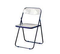 YPAPBHT Chaise Pliante en Acrylique Transparent, Chaise Photo for Magasin de vêtements de Salon de thé, Chaise de Salle à Manger de Loisirs commerciaux, Tabouret de Maquillage,(Blue)