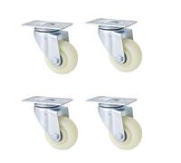 YPAPBHT Roulette Universelle Robuste avec Frein, Roue silencieuse en polyuréthane Blanc, silencieuse et résistante à l'usure, Lot de Quatre pièces(4 inches,Universal)