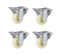 YPAPBHT Roulette Universelle Robuste avec Frein, Roue silencieuse en polyuréthane Blanc, silencieuse et résistante à l'usure, Lot de Quatre pièces(2 inches,Fixed)