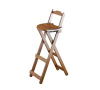 YPAPBHT Tabouret Haut Pliant en Bois Massif avec Dossier, Haut Portable, Petit Tabouret Stable for Usage Domestique, Pliable(Brown,M)