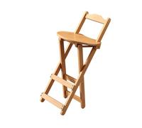 YPAPBHT Tabouret Haut Pliant en Bois Massif avec Dossier, Haut Stable, Tabouret de Bar de Balcon, Chaise Portable épaisse for la Maison(Original Color,L)