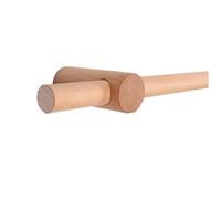 YPAPBHT Tringle à Rideau en Bois Massif, Tringle Romaine, Tringle Simple, Tringle Double, Couleur Bois d'origine/Couleur Noyer, Installation poinçonnée(180CM,Single Pole)